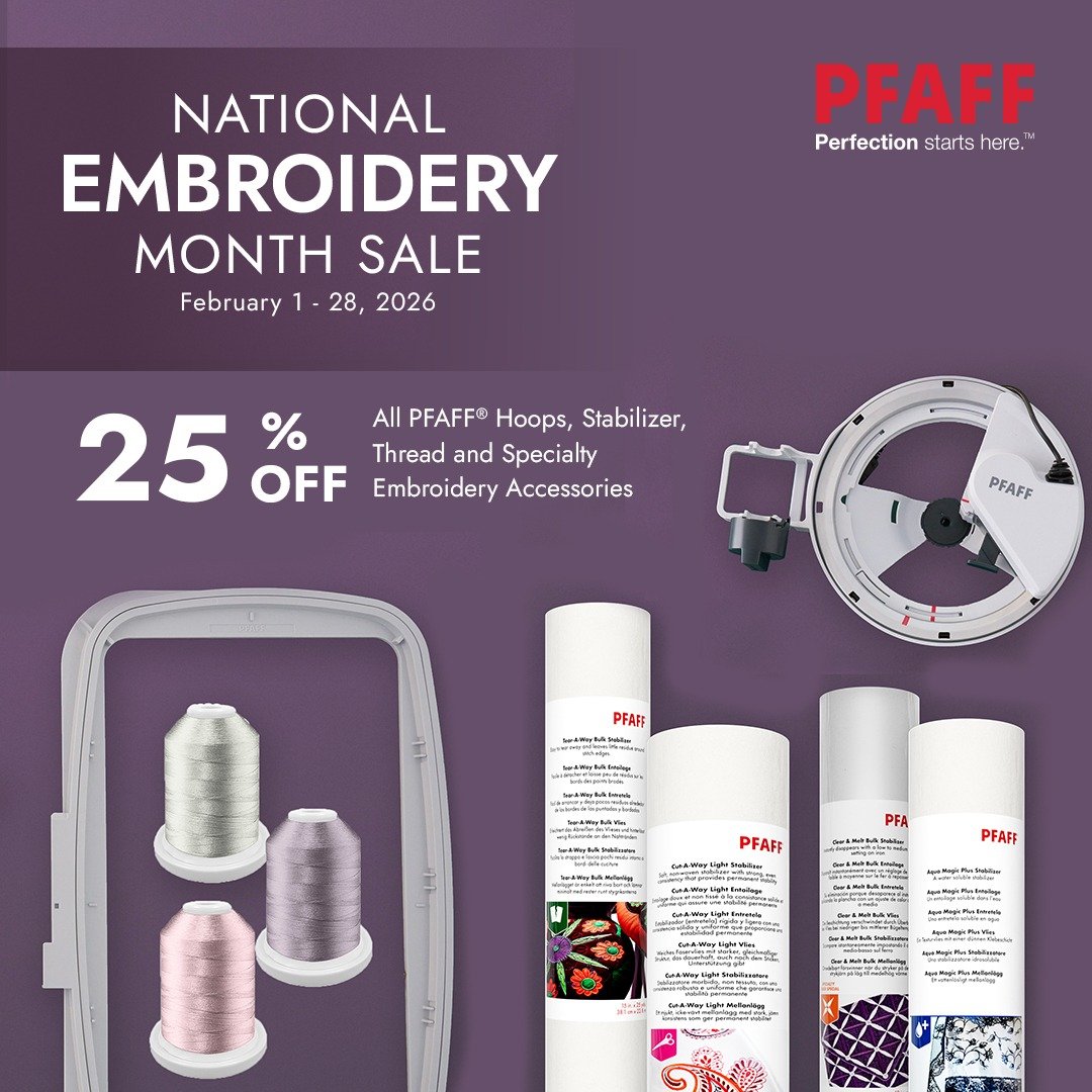 Husqvarna Viking and Pfaff discounts on embroidery accessories