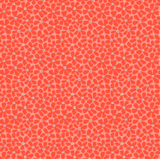 Petals in the Sun Collection - Let Us Live Like Flowers in Blushing Red - By Cotton + Steel 