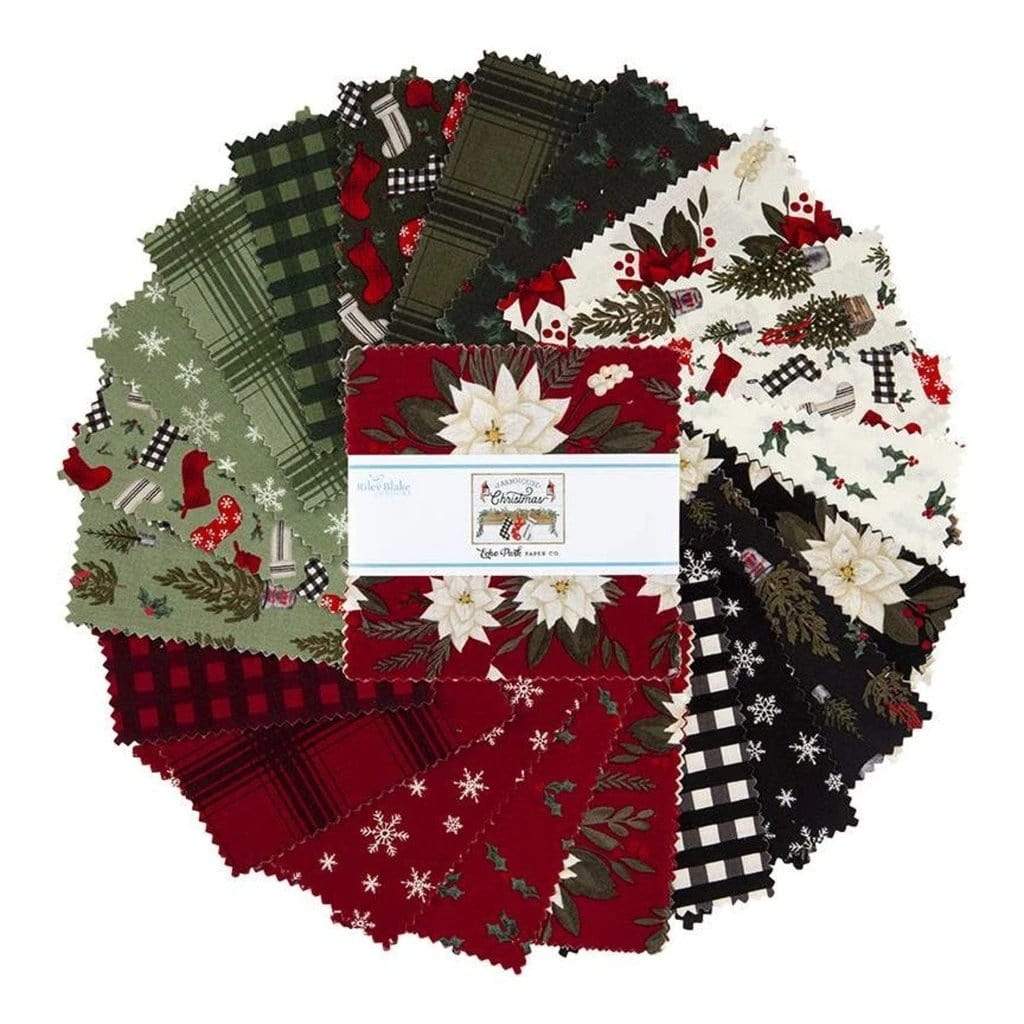 Riley Blake - Farmhouse Christmas 2.5 Inch Rolie Polie 40 pcs Archived  Product - Quilt in a Day / Quilting Fabric