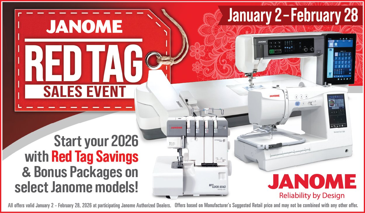 Janome Red Tag Sale January 2026