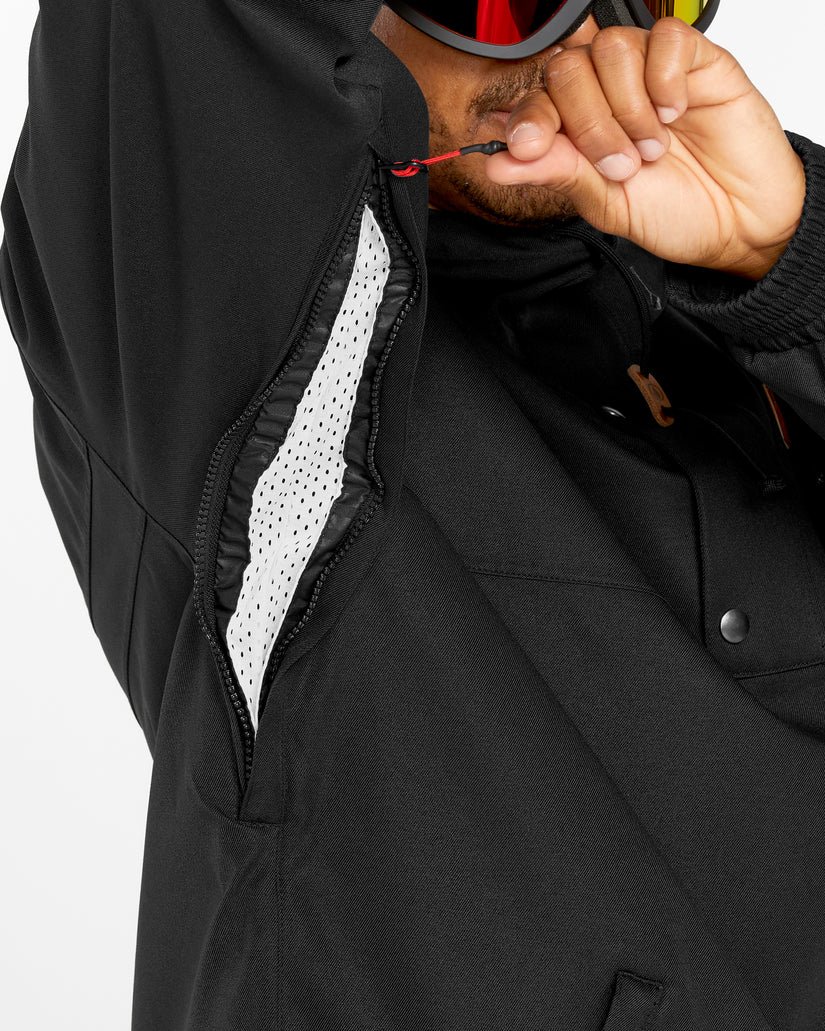 Volcom Longo 20K Pullover Jacket - Black - 196134778257