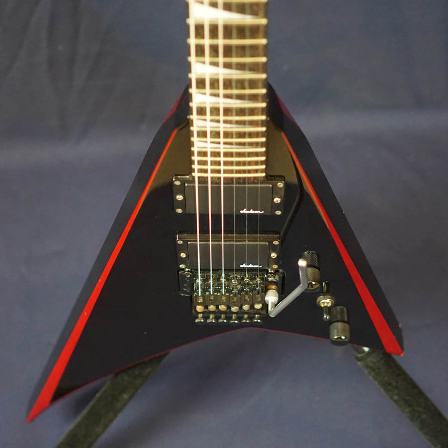 Jackson Randy Rhoads Flying V Electric Guitar, Black w/Red Bevel