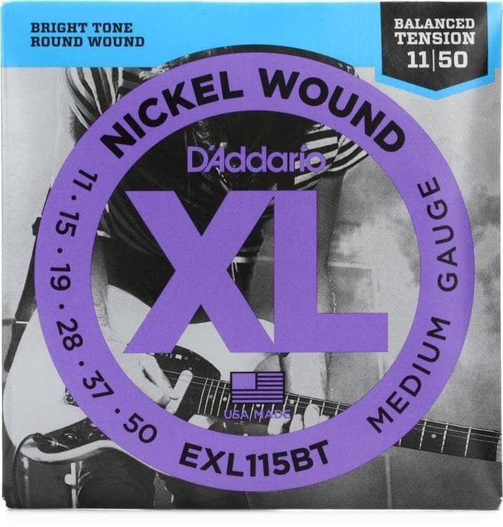 D'Addario EXL115BT Nickel Wound Electric Guitar Strings Balanced Tension Medium 11-50