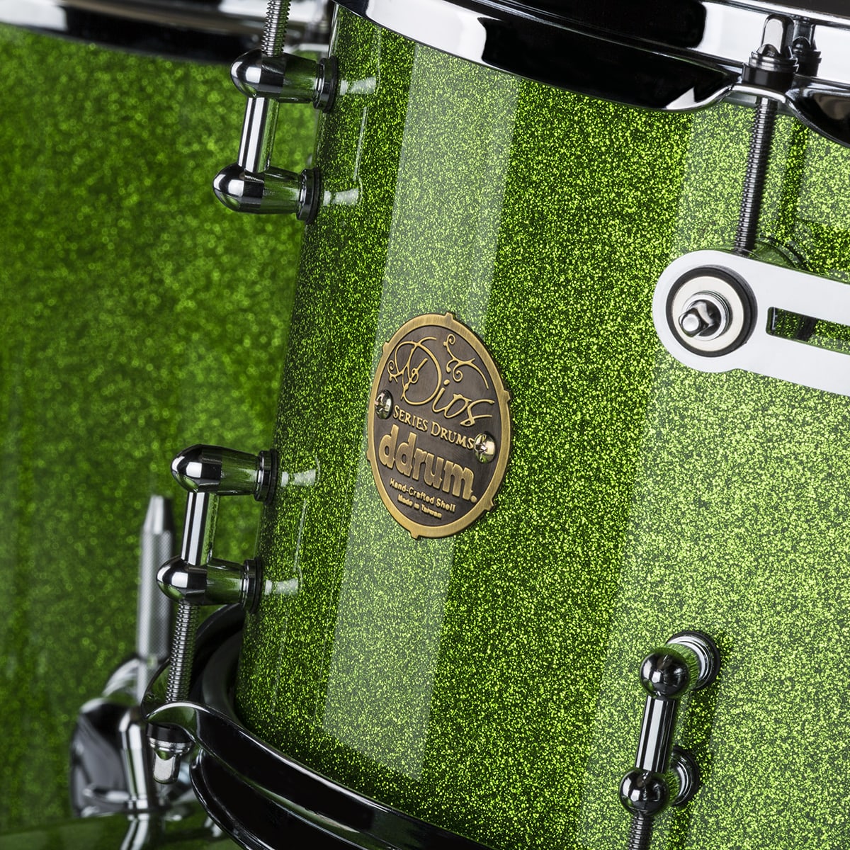DDrum Dios 3pc Maple 324 Shell Pack in Emerald Sparkle Lacquer 13