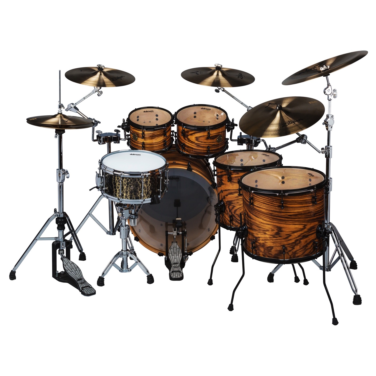 DDrum Dios 522 3pc Maple Shell Pack - Exotic Zebra Wood 10/12/14