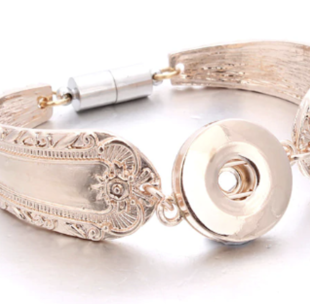 Bracelet Rose Gold Style Spoon Bracelet for Snap Jewelry