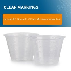 MCKESSON 16-9505 DISPOSABLE MED CUP WITH LIP 1 OZ, GRADUATED 100/SL, 50SLV/CS