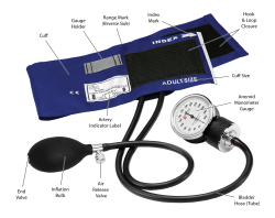 PRESTIGE S82 ADULT MANUAL ANEROID SPHYGMOMANOMETER (BP UNIT) SOLID COLORS