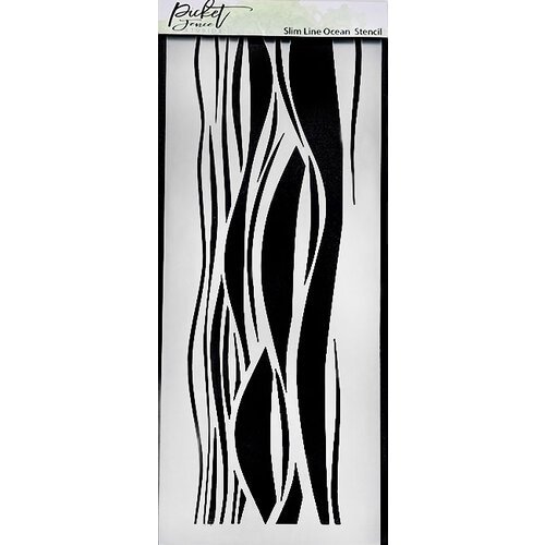 Picket Fence Ocean Slimline Stencil 745558016232