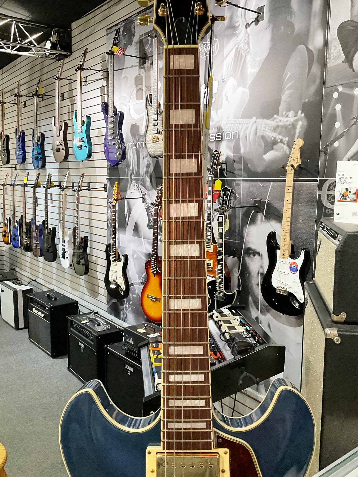 画材 Indigo Genuine Ibanez Artcore Expressionist AMH90 Hollowbody Electric