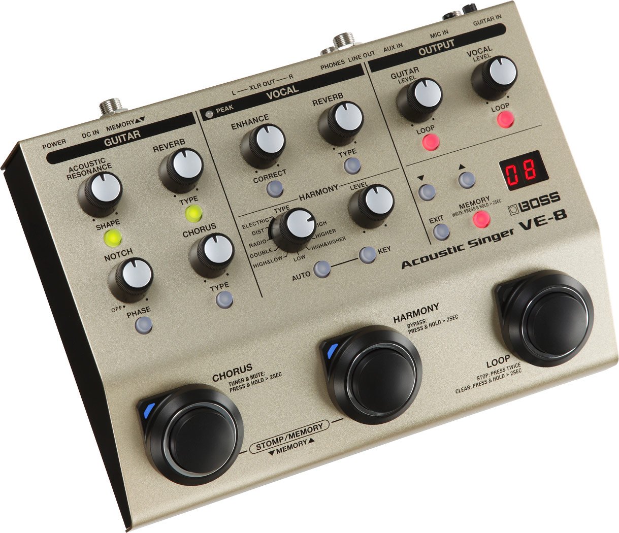Boss VE-8 Acoustic Singer/Guitar Processor - 761294508824