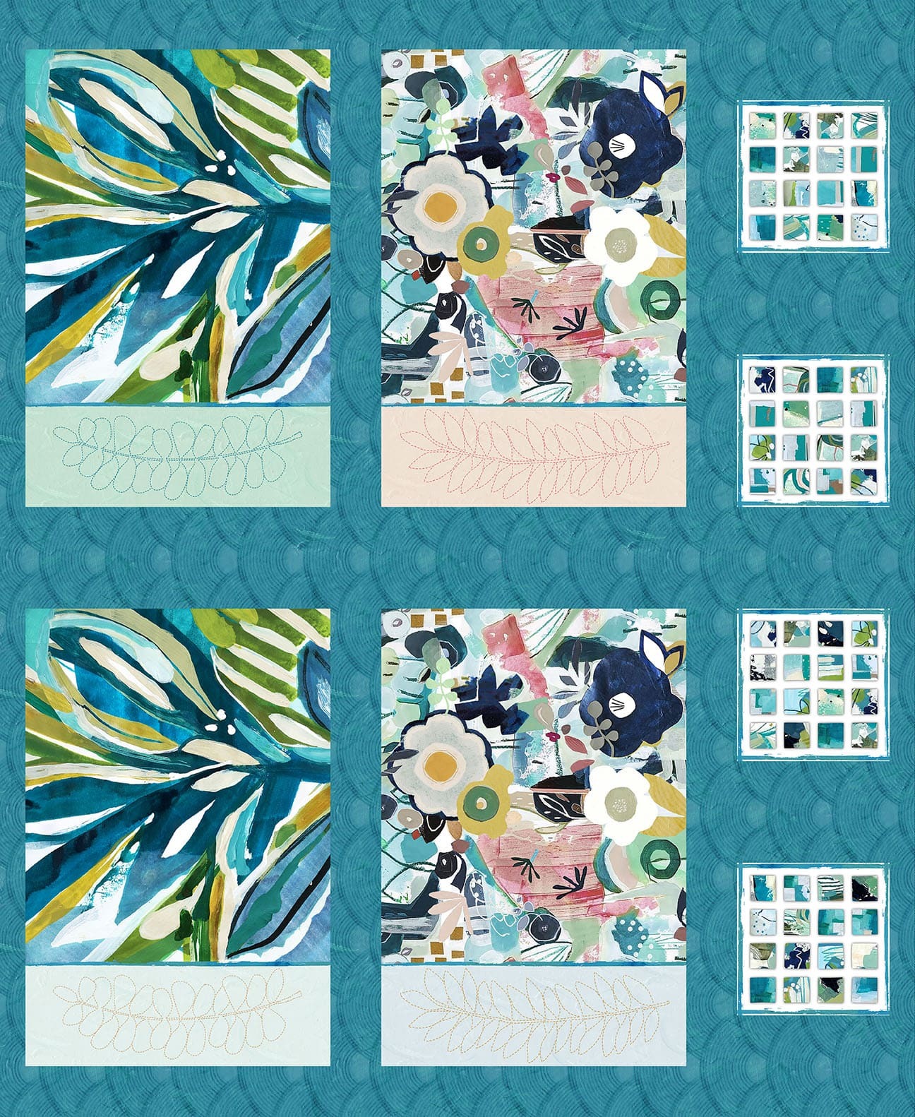 Jade Placemat Panel, 36 Inch Color Me Abstract, Julie Hamilton, StudioE Fabrics