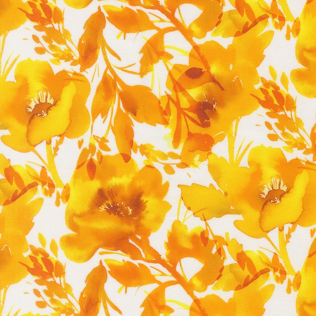Poppies Floral Watercolor Radiant Amarilys Henderson Moda Fabrics