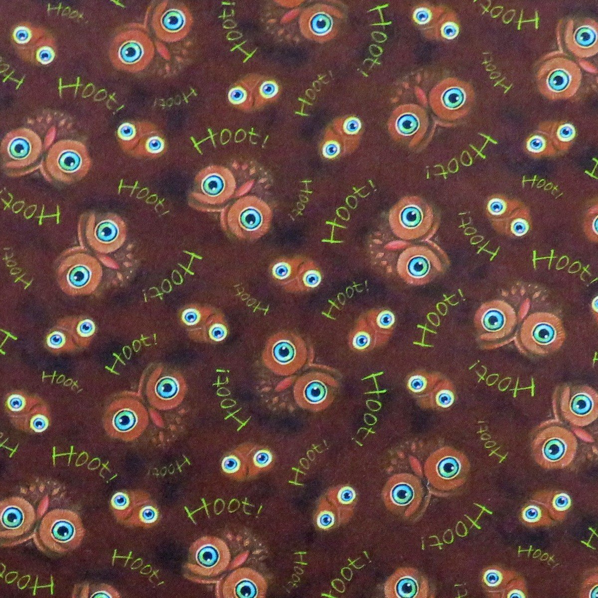 Opulent Owls 29737-A Dark Brown Hoot Owl Eyes for QT Fabrics