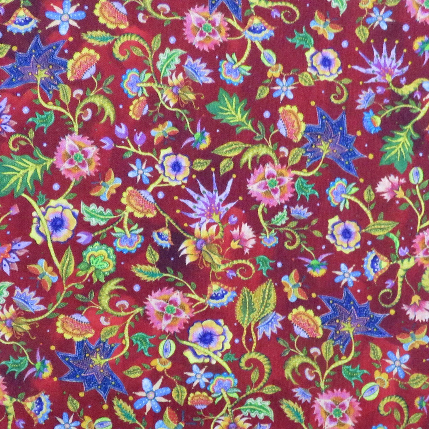 Colorful Chameleons 29177-M Wine Flowers for QT Fabrics