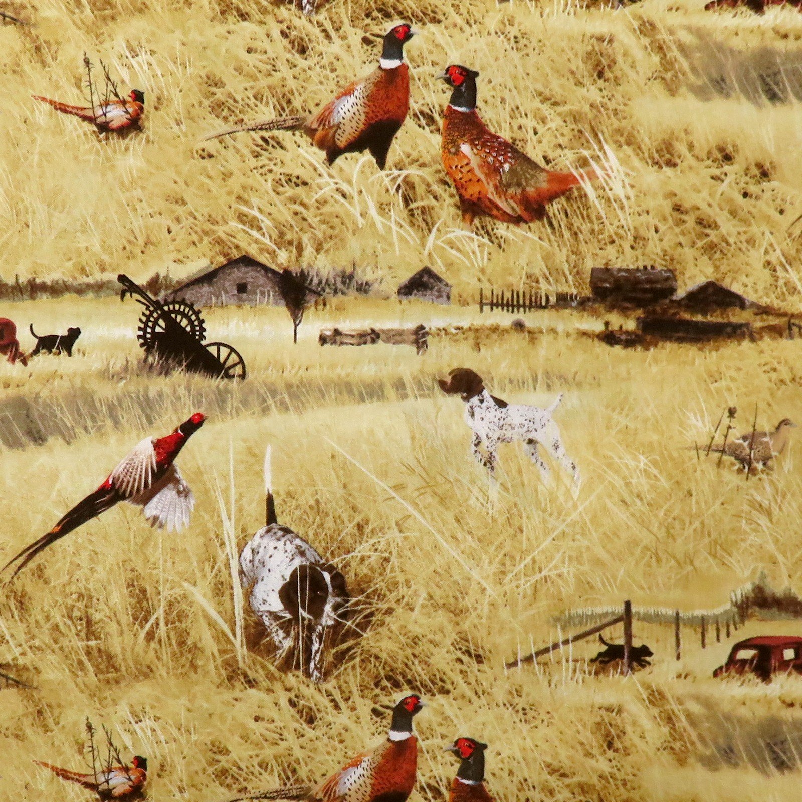 Realtree Fields of Gold 10062 Pointer Bird Dogs Hunting for Print Concepts