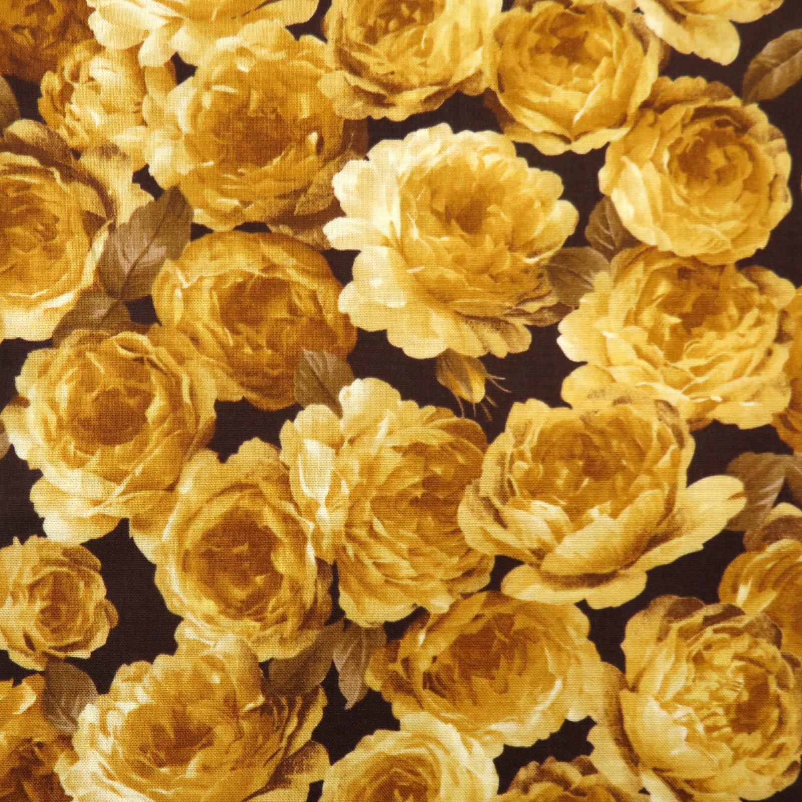 Realistic Roses Yellow Floral Kona Bay Fabrics 2325