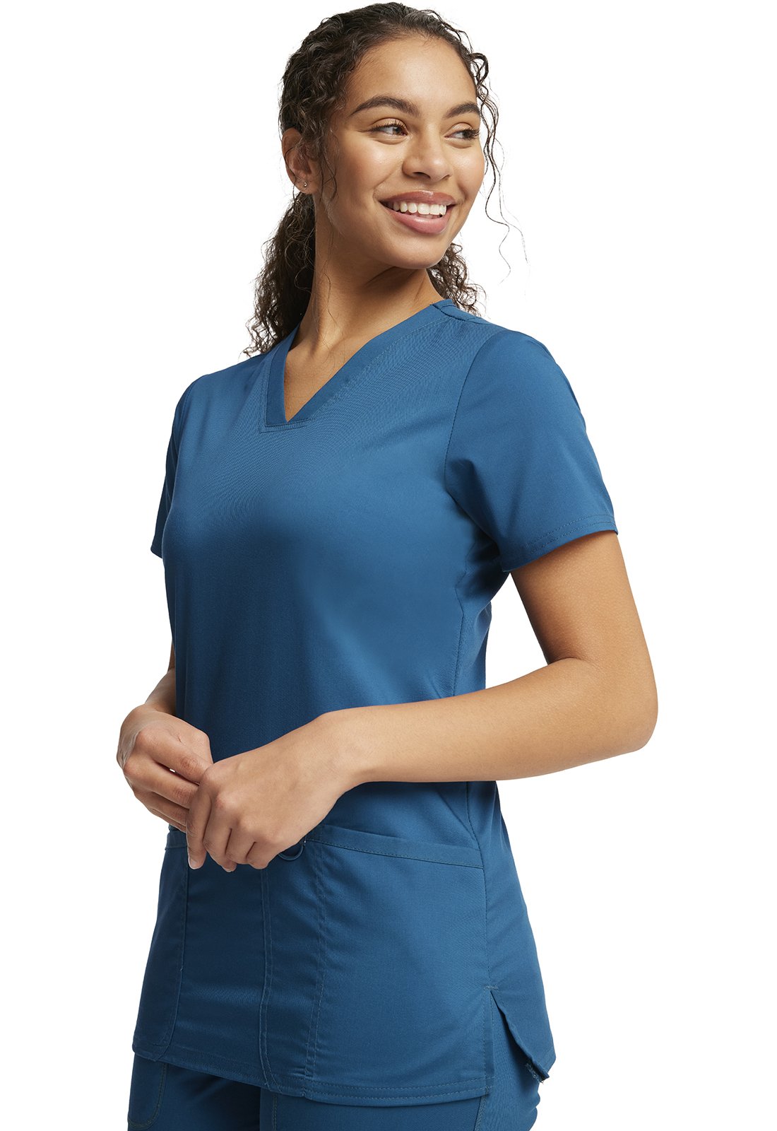 Revolution Caribbean BLue V-Neck Top WW620 - 724841930691