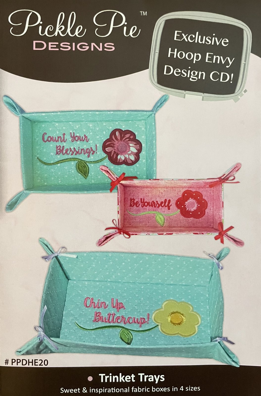 Pickle Pie Trinket Trays ITH Machine Embroidery Design CD 0086156086051