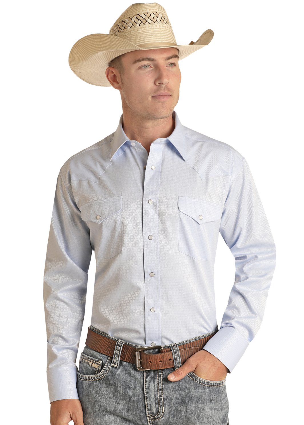 Men's Panhandle Long Sleeve Satin Shirt 196692343782