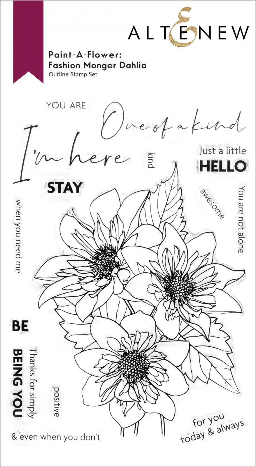 Altenew - Paint-A-Flower - Dahlia Outline Stamp Set