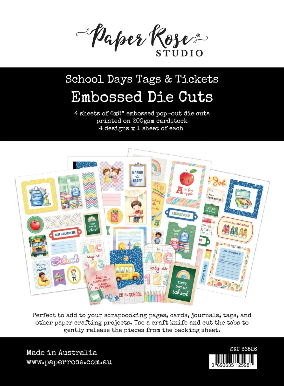 Embossed Die Cuts - School Days - Tags & Tickets