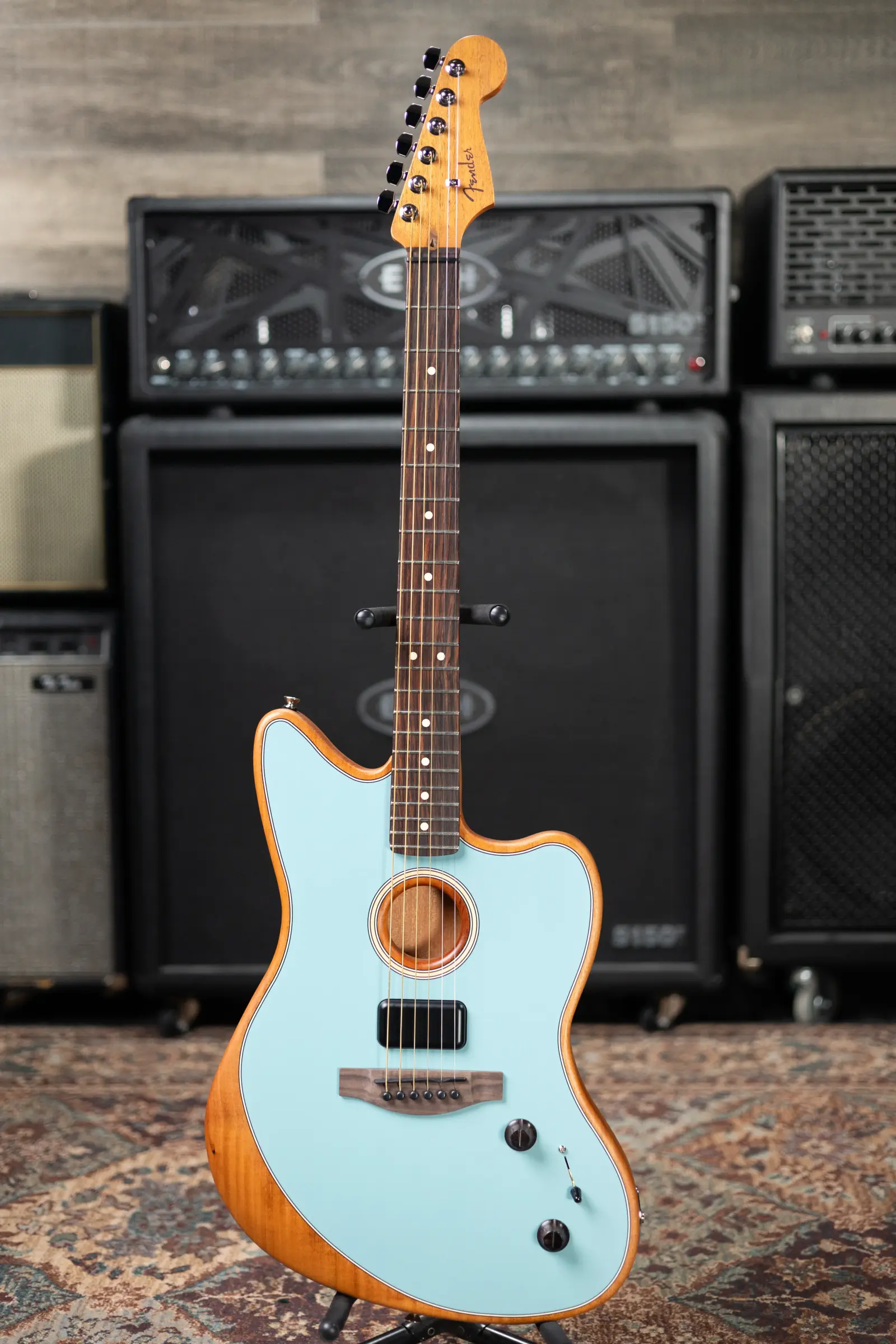 ギター Acoustasonic Player Jazzmaster Ice Blue Fender Acoustasonic Player Jazzmaster, Rosewood Fingerboard