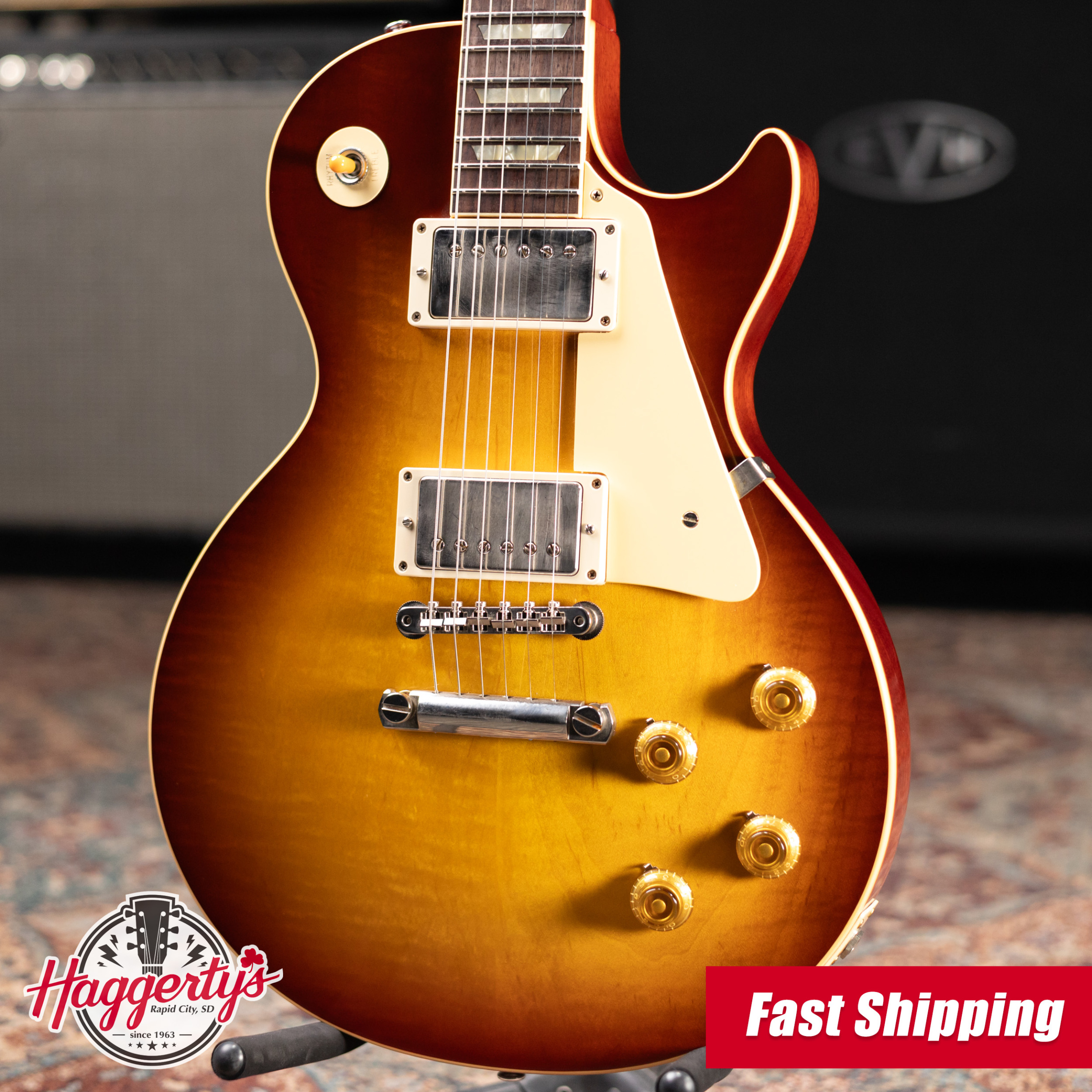 Gibson Custom Shop Les Paul 1958 Historic Collection 70th Anniversary Electric Guitar - Iced Tea Burst with Hardshell Case - Used