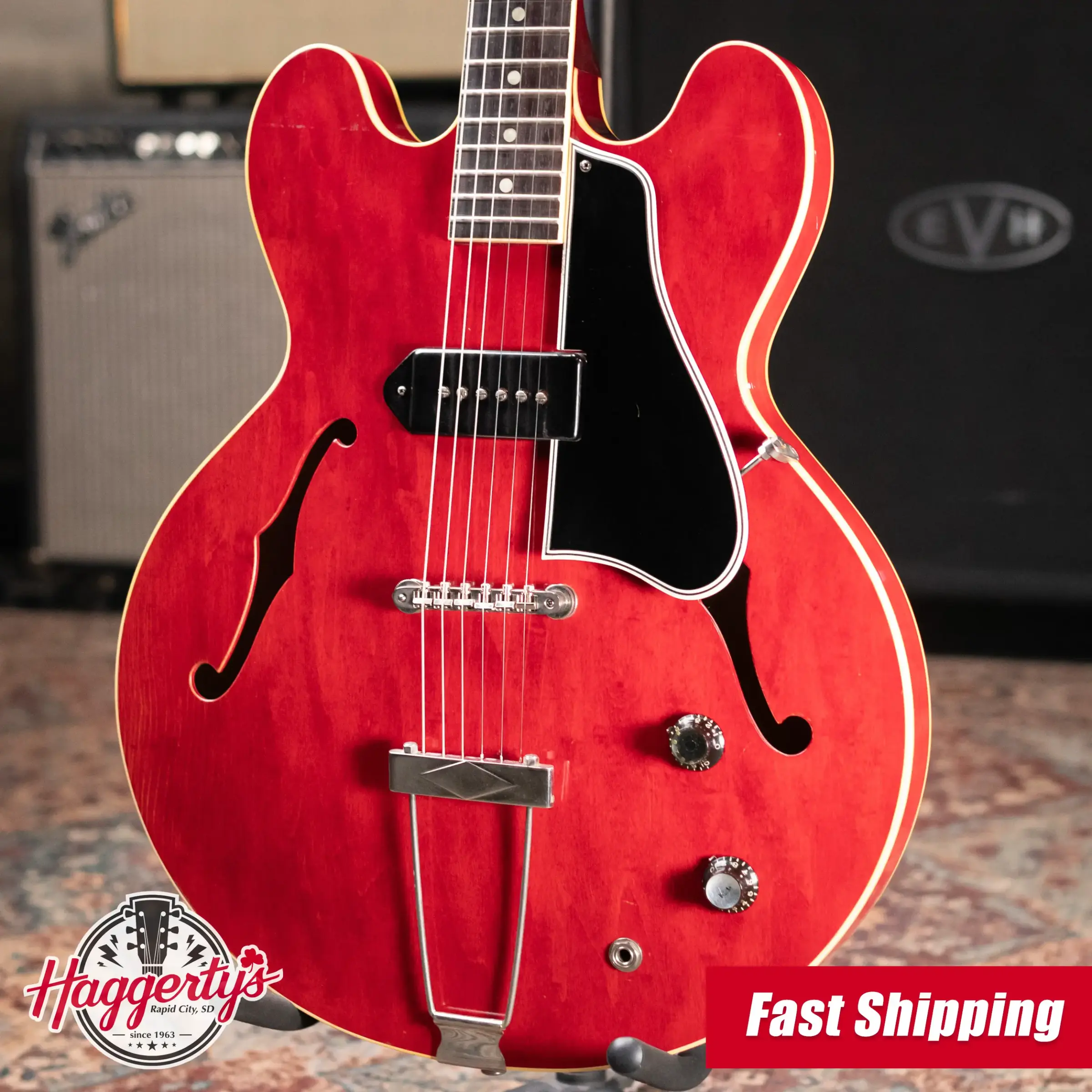 Gibson 1961 ES-330TC Thinline Hollow Body Electric Guitar Cherry with Hardshell Case - Used