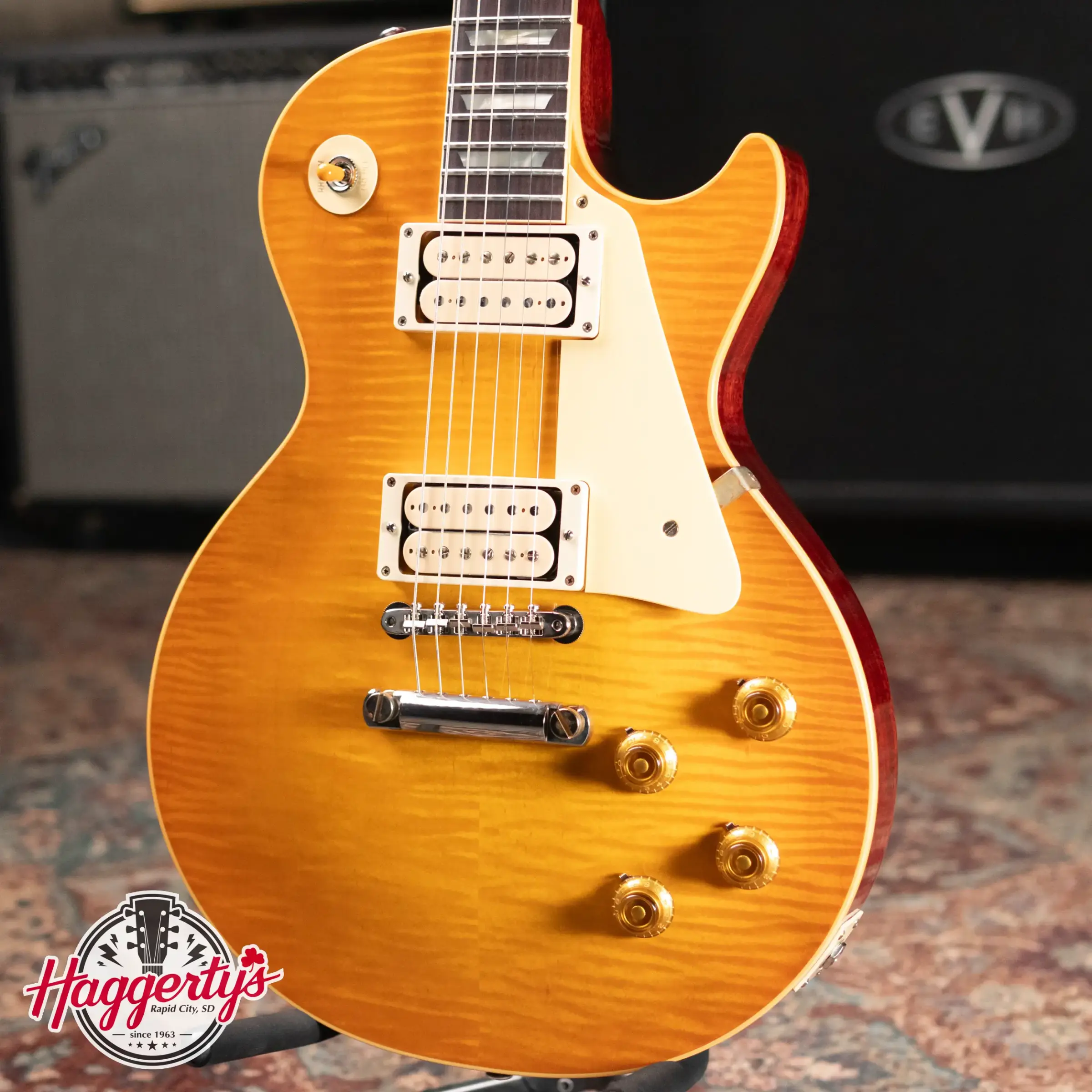 Gibson Custom Shop 1959 Les Paul Standard BOTB Page 40 VOS Electric Guitar - Sunburst with Hardshell Case