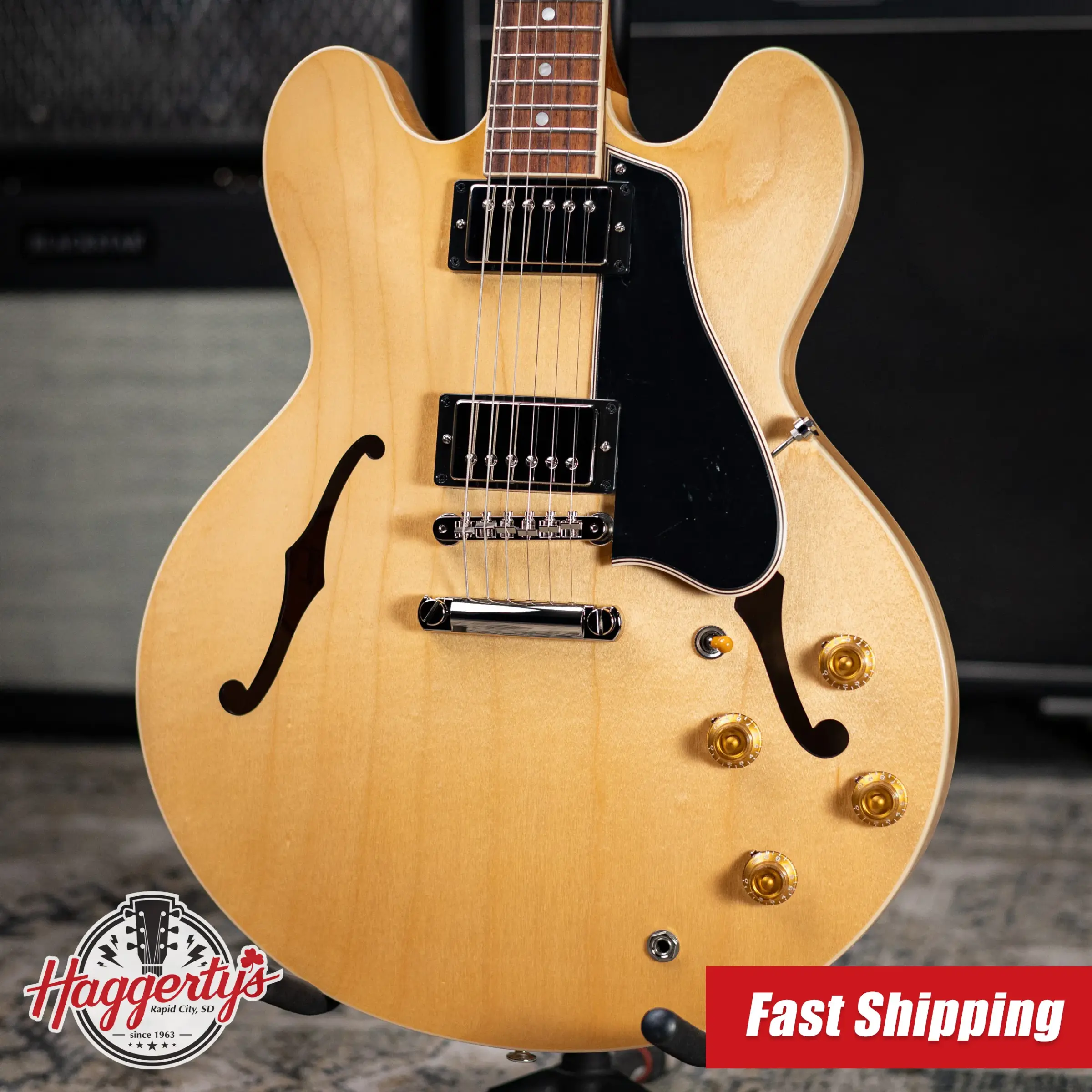 Gibson ES-335 50s Semi-Hollow Electric Guitar - Vintage Natural with Hardshell Case