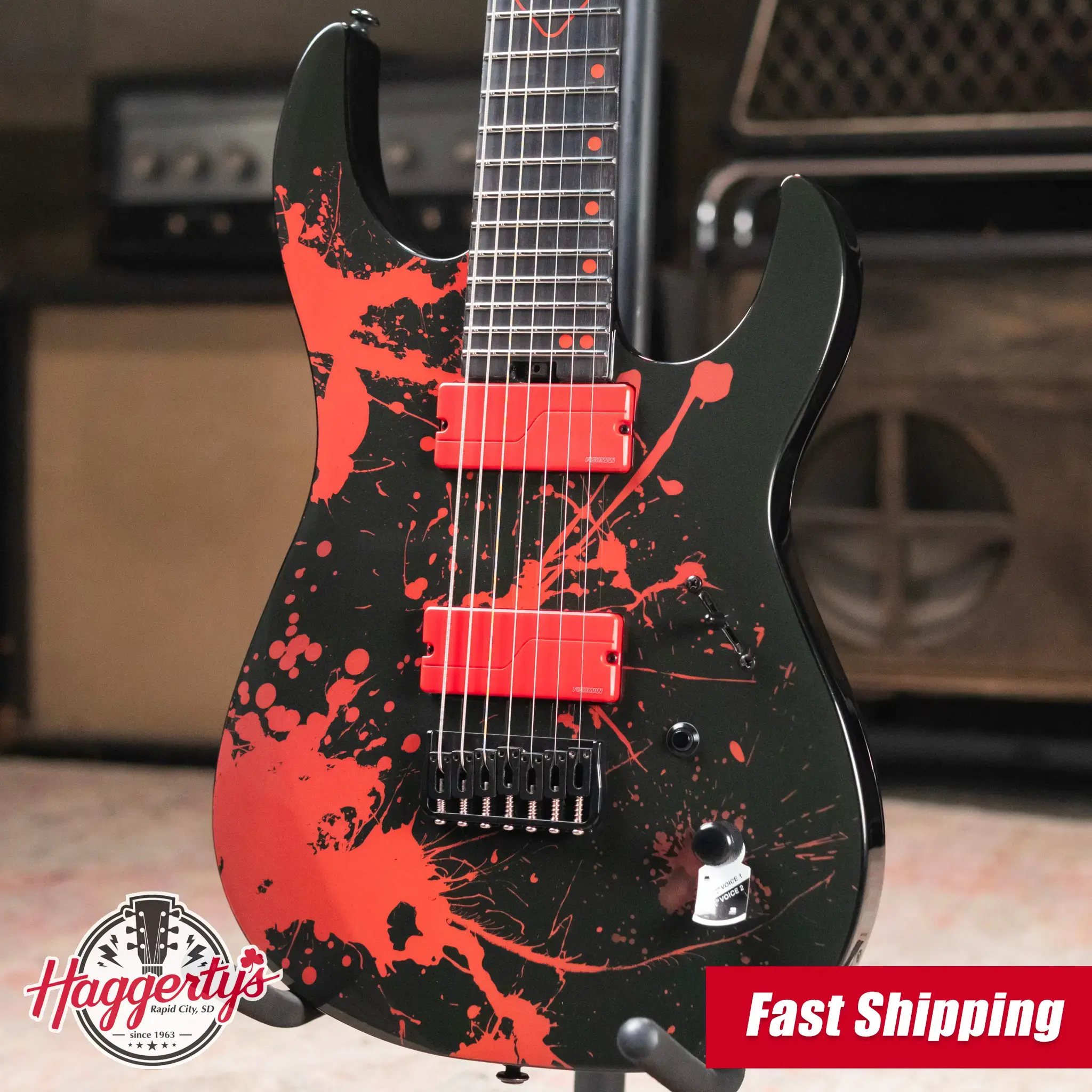 Legator Ninja N7 Slaughter 7-String Electric Guitar - Demolisher Black with Gig Bag