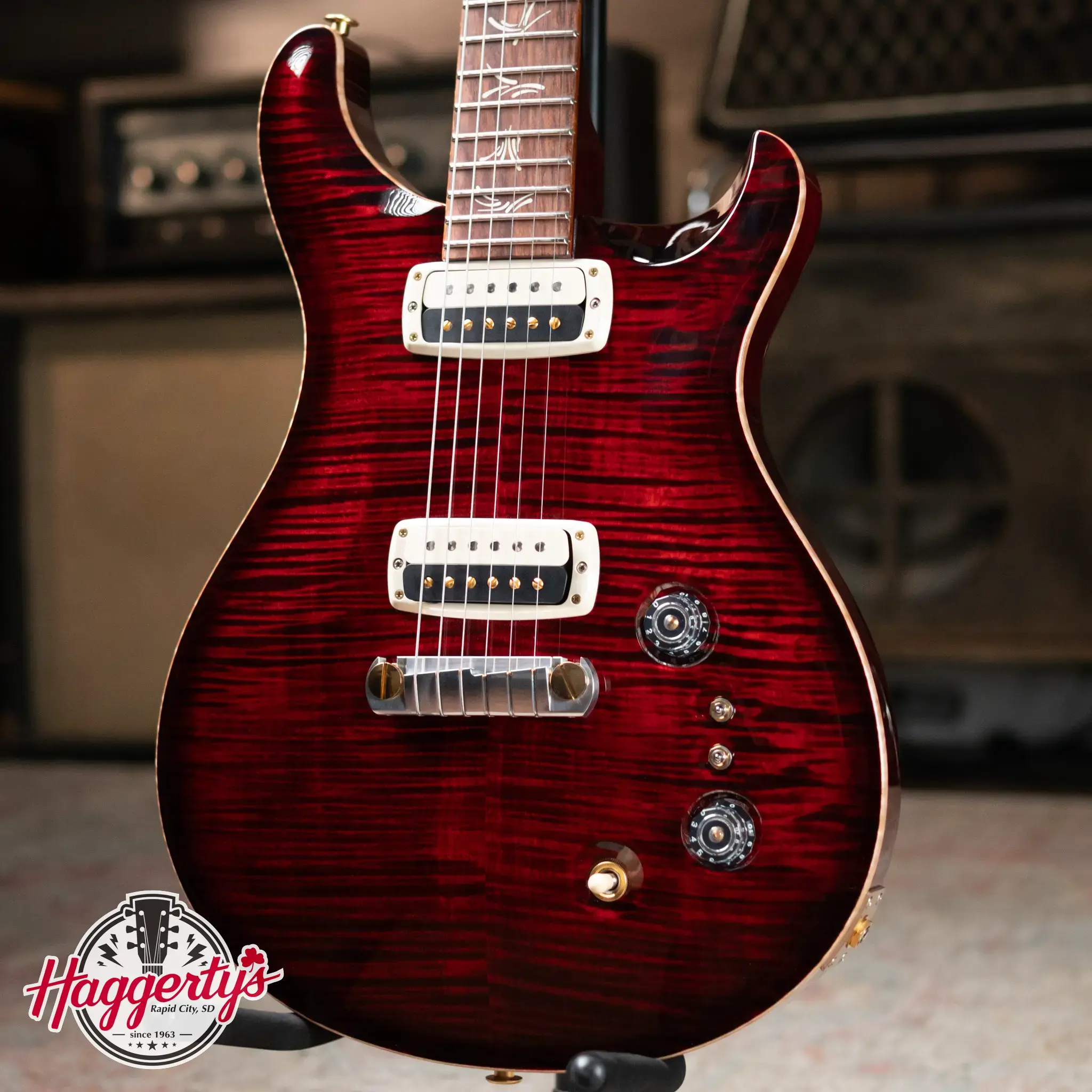 PRS Paul's Guitar Flame Maple 10-Top with Honduran Rosewood Fretboard - Fire Red Smokeburst with Hardshell Case
