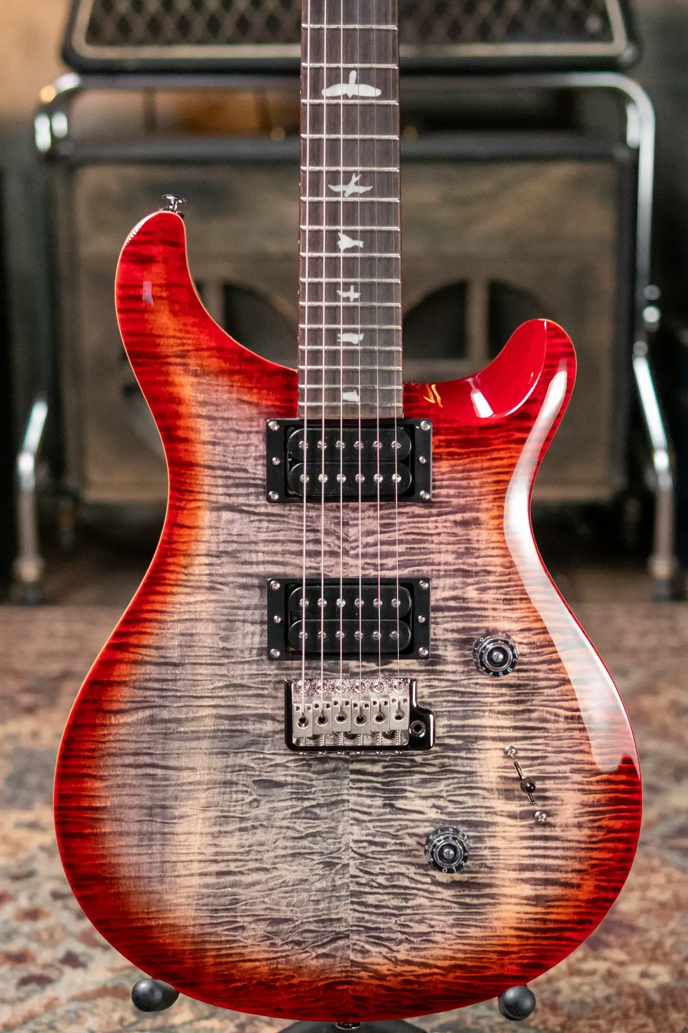 PRS SE Custom 24 - Charcoal Cherry Burst with Gig Bag