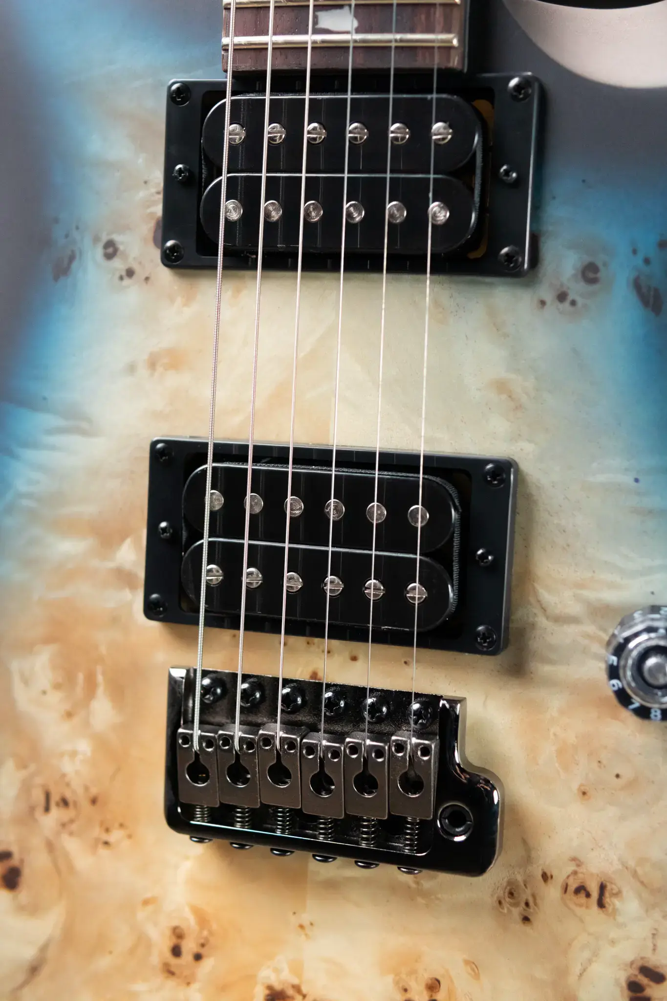 PRS SE Exotic Custom 24-08 Poplar Burl Electric Guitar - Lake Blue