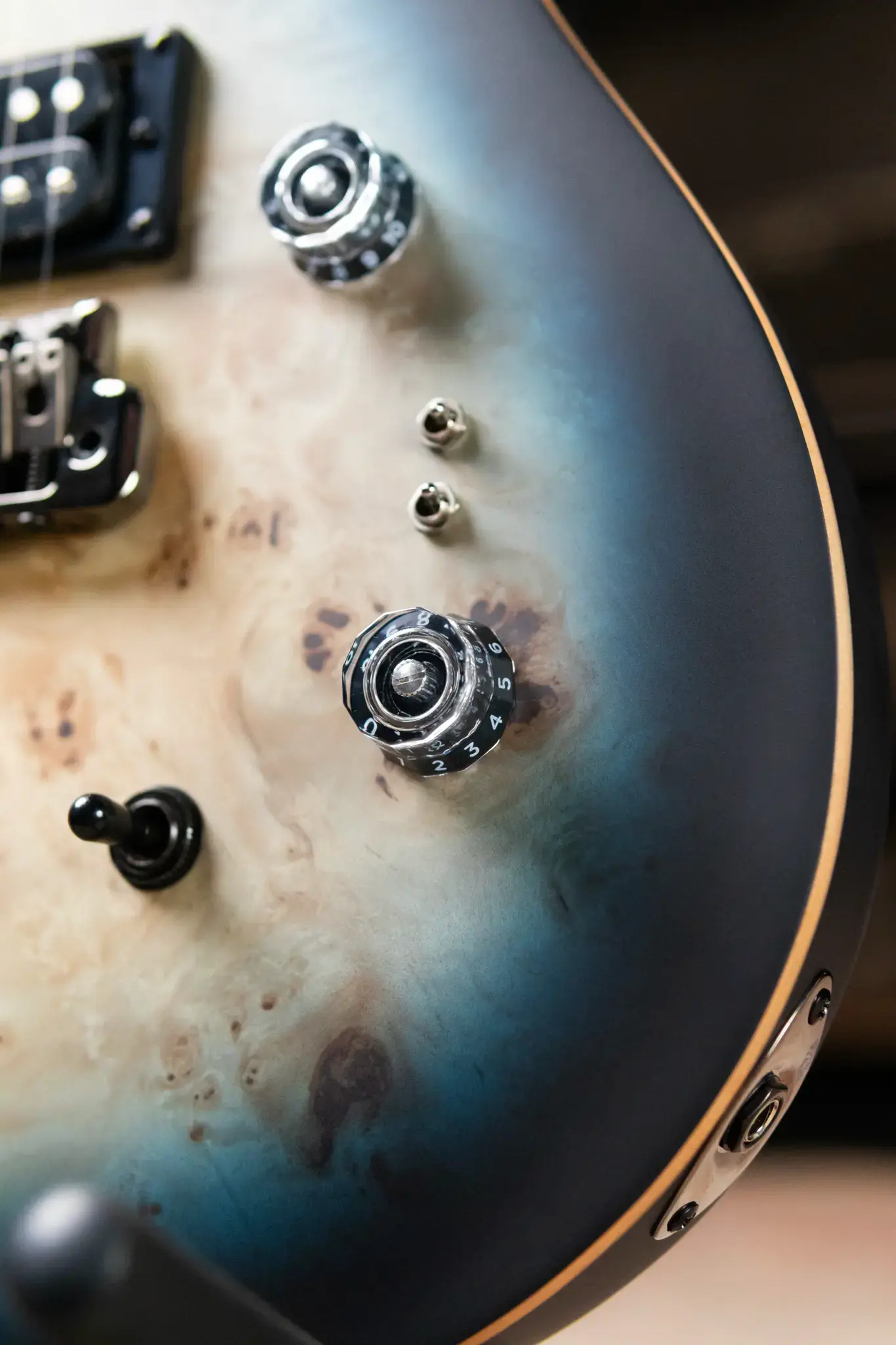PRS SE Exotic Custom 24-08 Poplar Burl Electric Guitar - Lake Blue