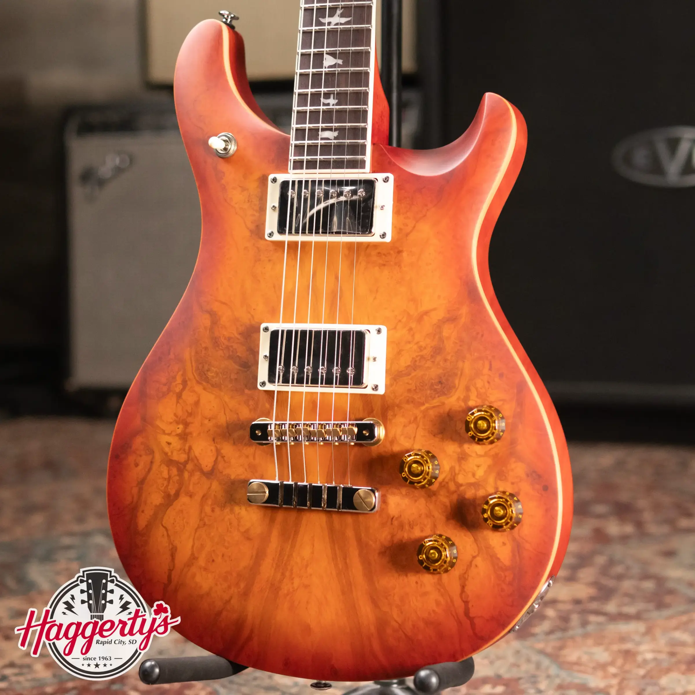 PRS SE Exotic McCarty 594 Electric Guitar - Laurel Burl Vintage Sunburst with Gig Bag