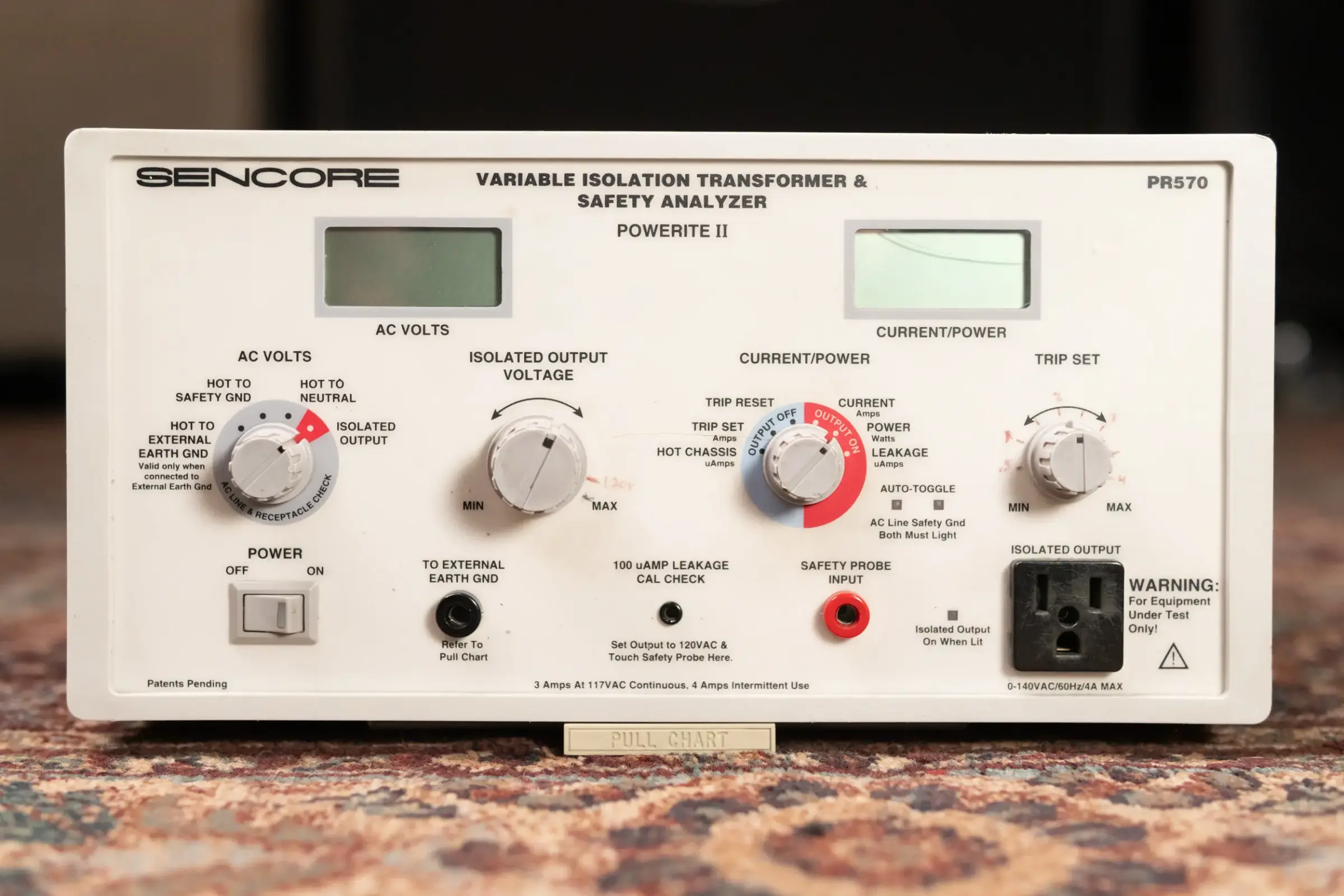Sencore PR570 Powerite II Variable Isolation Transformer & Safety