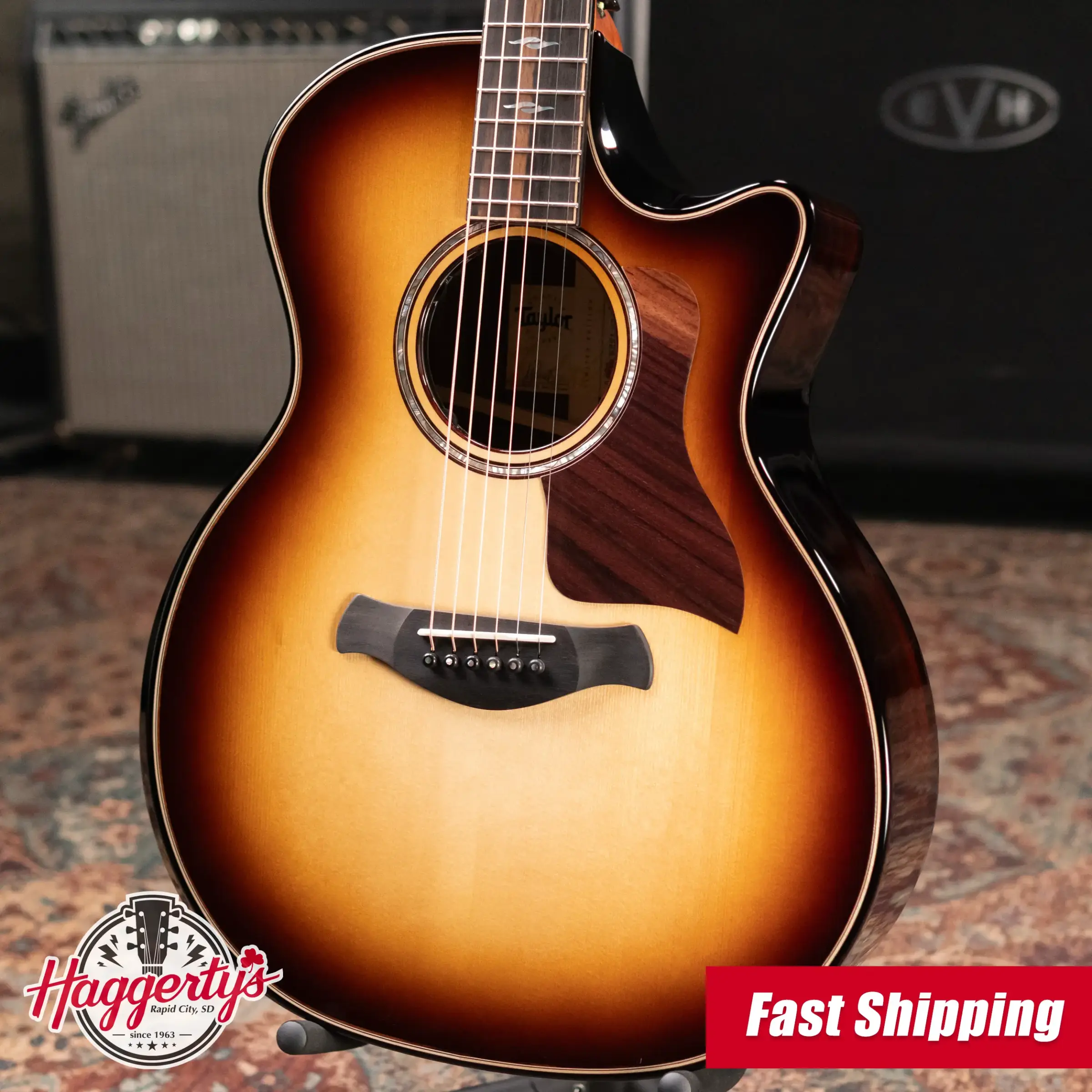 Taylor (1 of 42) Builder's Edition 814ce LTD Grand Auditorium Acoustic/Electric Guitar - Macassar Ebony with Hardshell Case