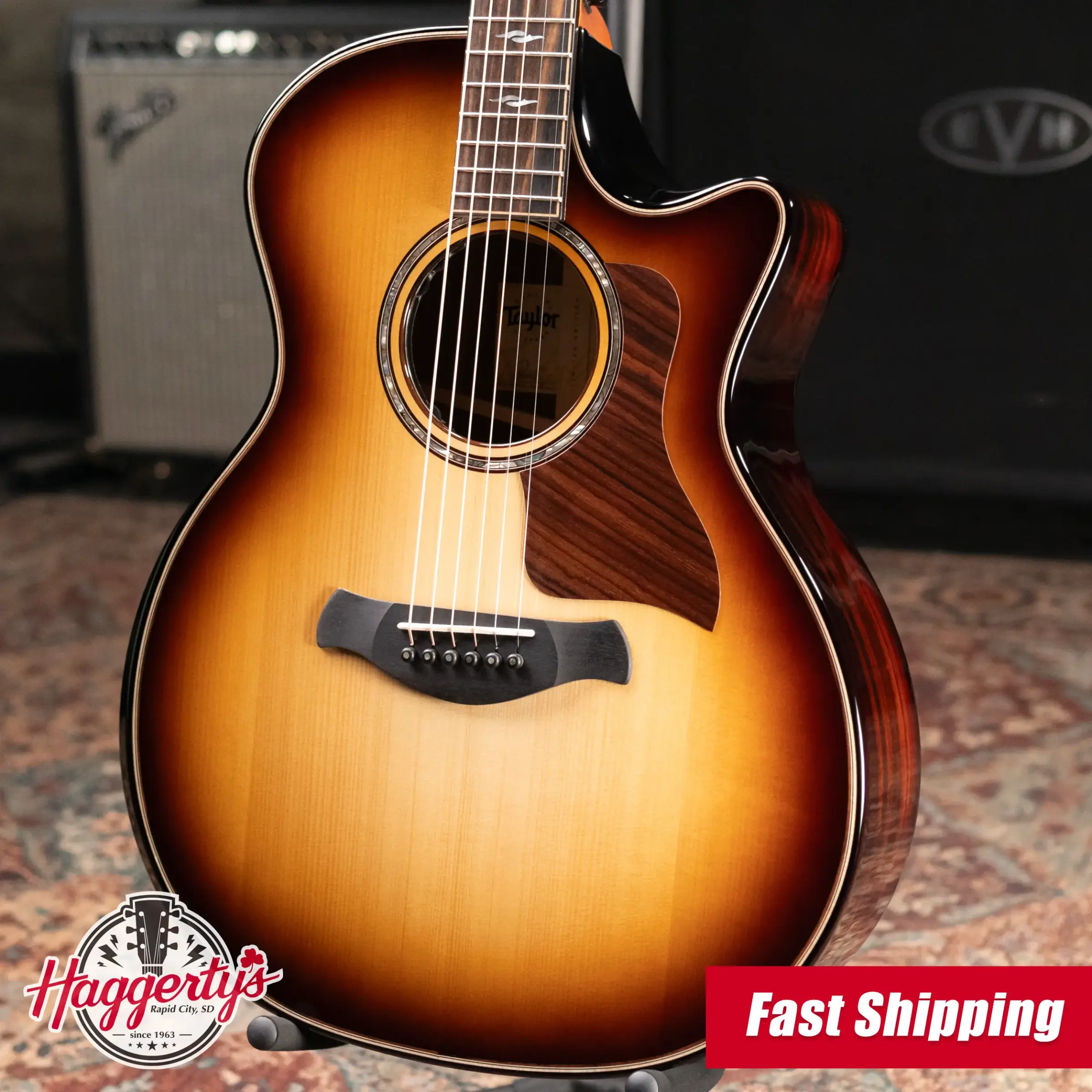 Taylor (1 of 42) Builder's Edition 814ce LTD Grand Auditorium Acoustic/Electric Guitar - Macassar Ebony with Hardshell Case