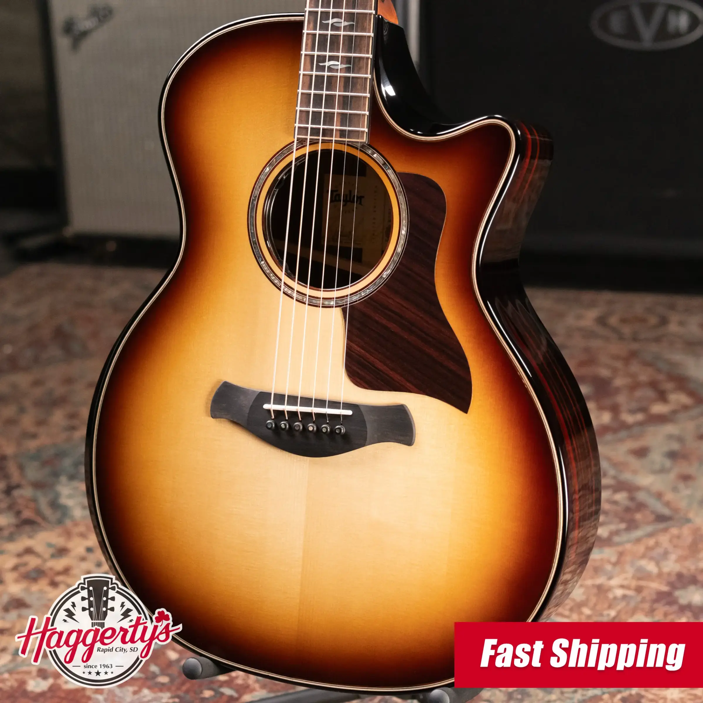 Taylor (1 of 42) Builder's Edition 814ce LTD Grand Auditorium Acoustic/Electric Guitar - Macassar Ebony with Hardshell Case