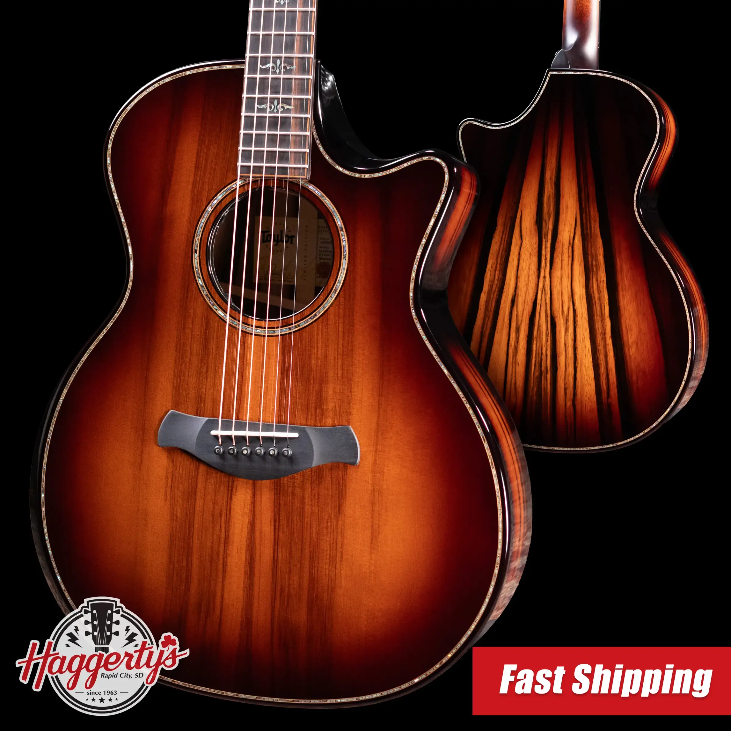 Taylor (1 of 42) Builder's Edition 914ce LTD Macassar Ebony Grand Auditorium Acoustic/Electric Guitar with Hardshell Case