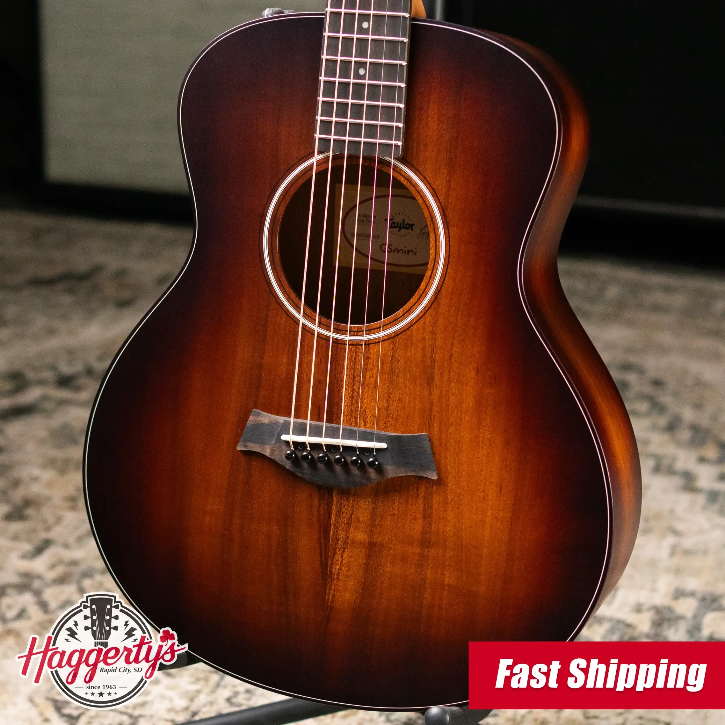 Taylor GS Mini-e Koa Plus Acoustic-Electric Guitar - Shaded Edgeburst with Aerocase - Factory Demo