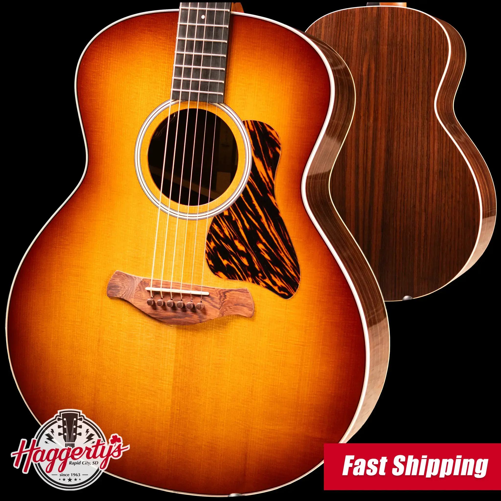 Taylor Gold Label 714e SB Super Auditorium Acoustic/Electric Guitar - Sunburst with Firestripe Pickguard and Hardshell Case