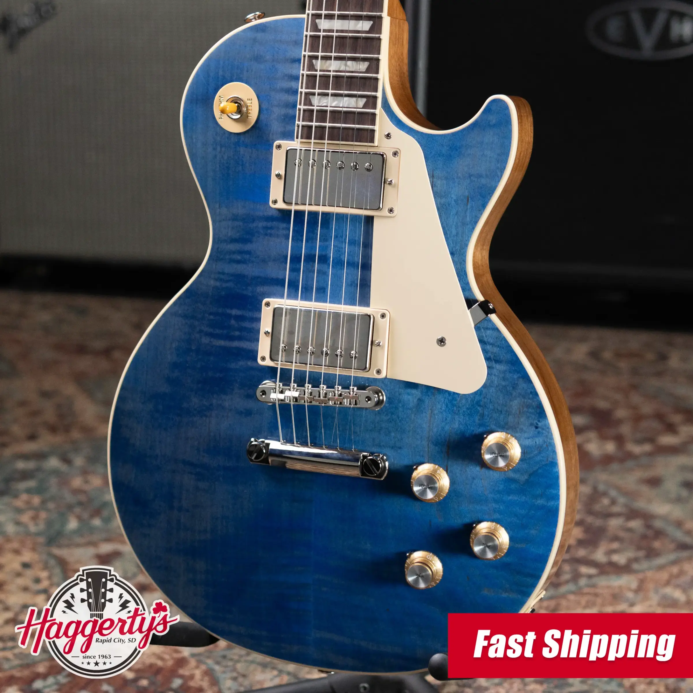 Gibson Les Paul Standard '60s Figured Top Electric Guitar - Ocean Blue with Hardshell Case
