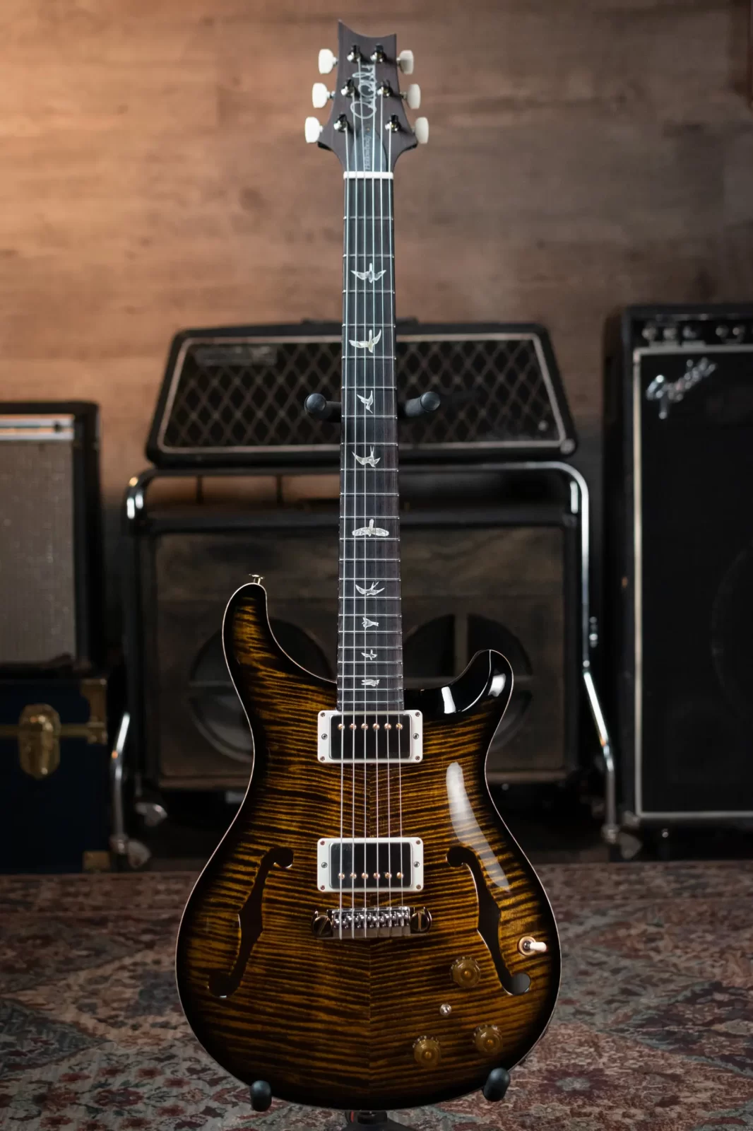 PRS Hollow Body II Piezo 10 Top Electric Guitar - Yellow