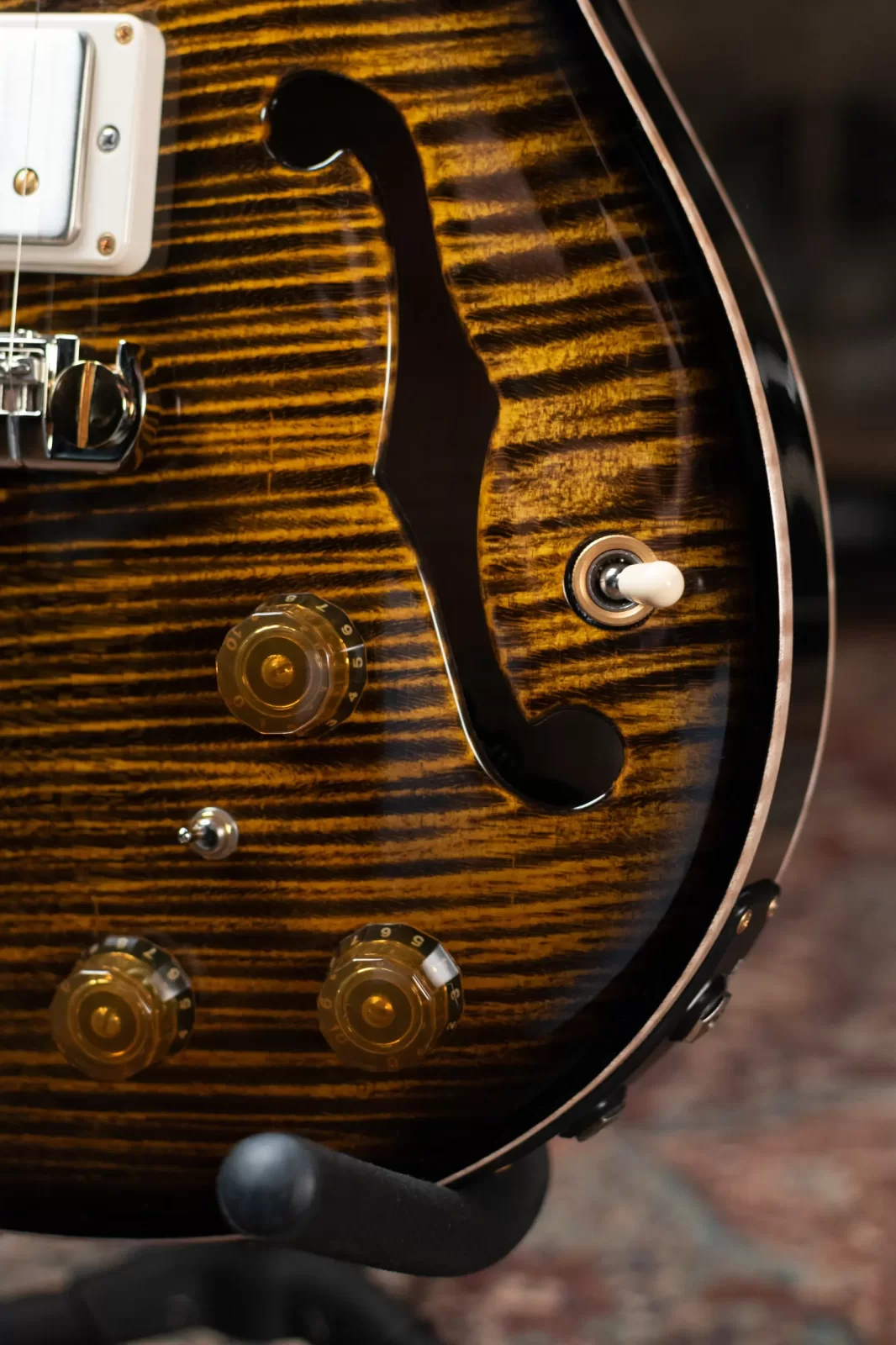 PRS Hollow Body II Piezo 10 Top Electric Guitar - Yellow Tiger