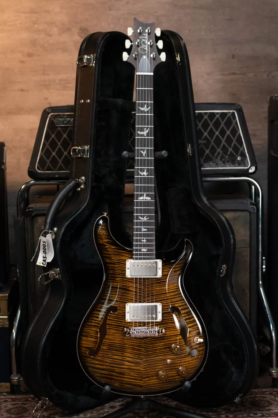 PRS Hollow Body II Piezo 10 Top Electric Guitar - Yellow Tiger