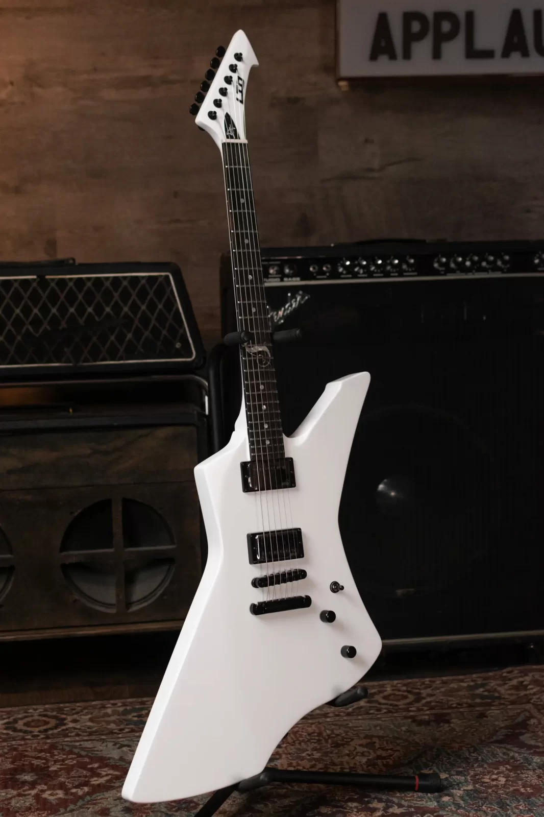 ESP LTD James Hetfield Signature Snakebyte Electric Guitar - Snow White  with Form Fit Case - 840248016063