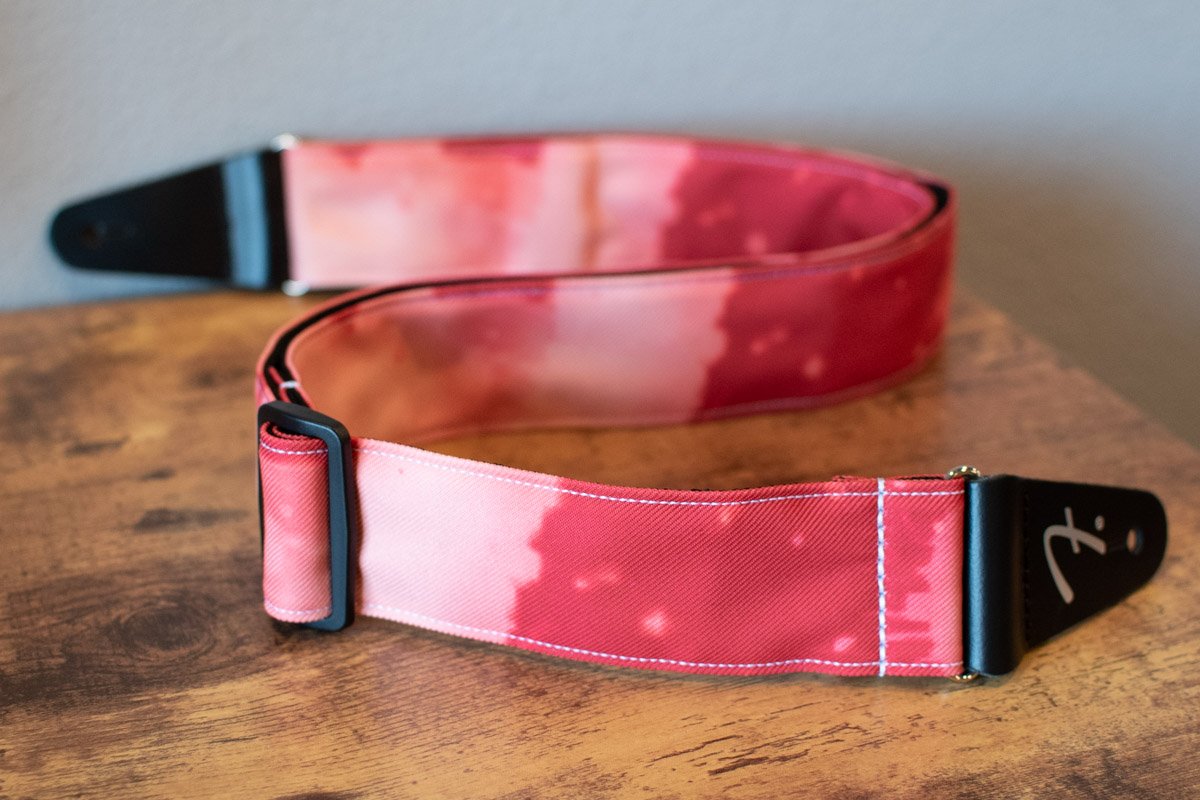 Tracolla Per Chitarra Fender Nylon Lightning Bolt - Motivo Fulmine, Larghezza 5cm, Nero/Bianco - Foto 5